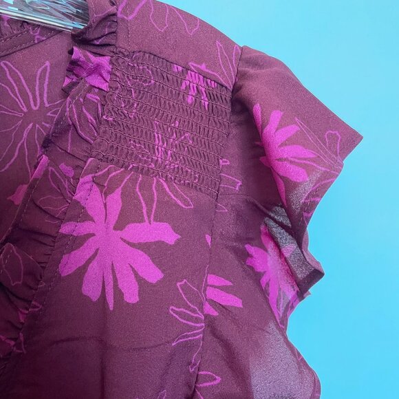 Gap Ruffled Floral Summer Top Blouse - Picture 3 of 7